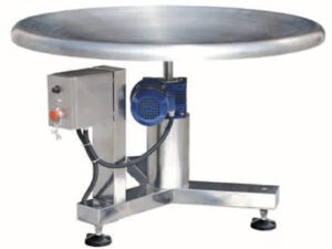 An industrial CT-1 machine with a large disc top and a steel base, featuring a motor and control box on the side.
